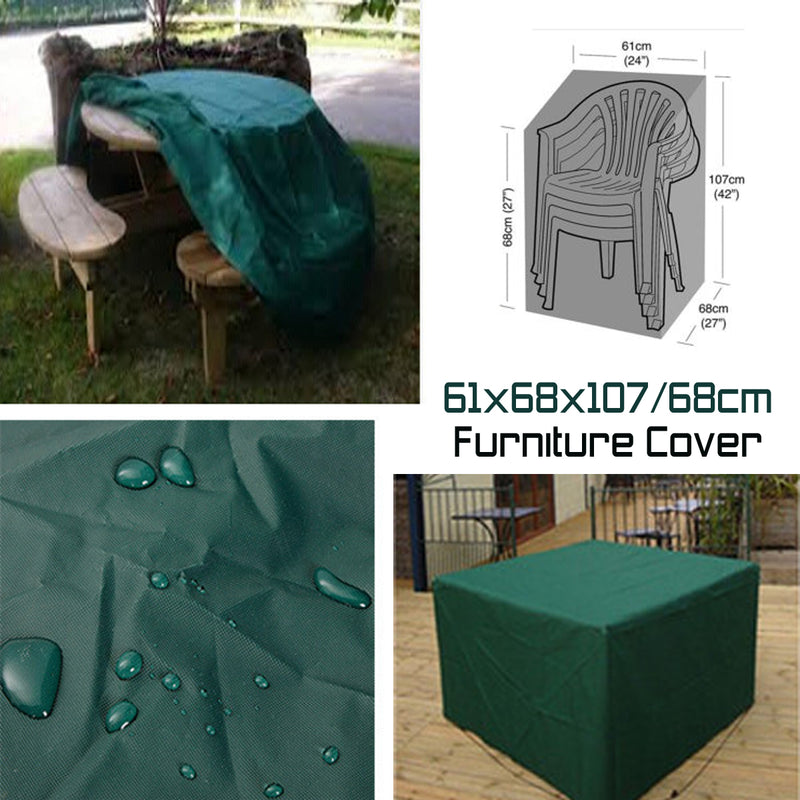 Outdoor Waterproof Furniture Rain Snow Dust Proof Cover Garden Sofa Chair Table Cover Patio Beach Protector 61x68x107x68cm Green