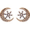 Star-Studded Moon Flower Embossed Earrings Female Retro Style