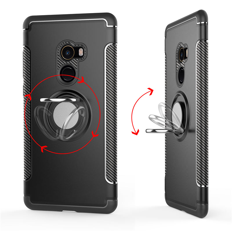 Bakeey Armor Shockproof Magnetic 360 Rotation Ring Holder TPU PC Protective Case For Xiaomi Mix 2