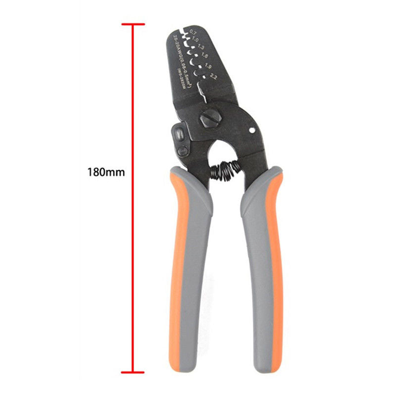 Mini Micro Power Open Barrel Crimper Plier Tools Hand Strippers Works on AWG28-20
