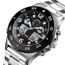 SKMEI 1538 Business Style Dual Display Watch Alarm Multifunction Metal Case Men Digital Watch