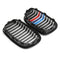 Pair M-Style Front Bumper Grille Shiny Gloss Black For BMW F20 F21 2011-2014
