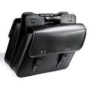 Motorcycle Saddlebags Tool Luggage Saddle Bag Black PU Leather Universal