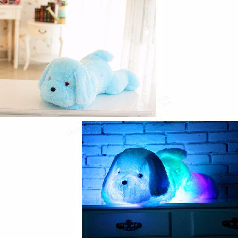 LED Dog Doll Stuff Toy Nightlight Plush Toy Glow Pillow Soft Light Up Inductive Soft Doll