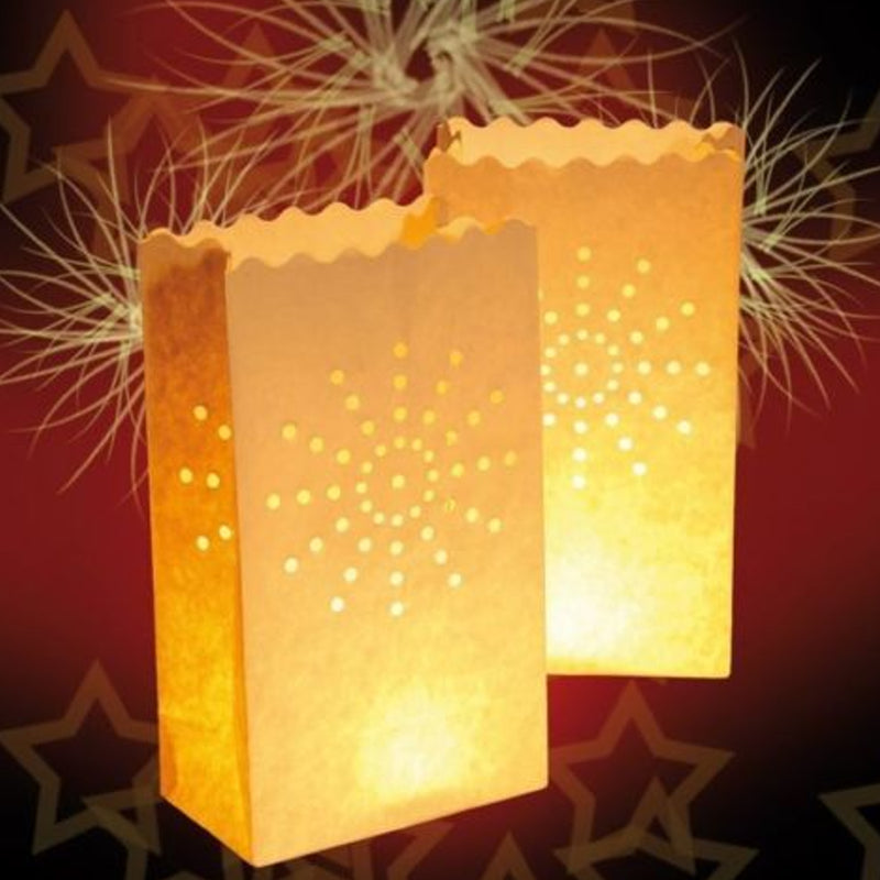 20Pcs White Night Paper Tealight Candle Bag Lantern Holder Party Wedding Decorations
