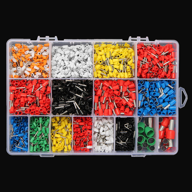 Excellway CT06 2120Pcs Wire Copper Crimp Insulated Cord Pin End Terminal 22 to 5 AWG