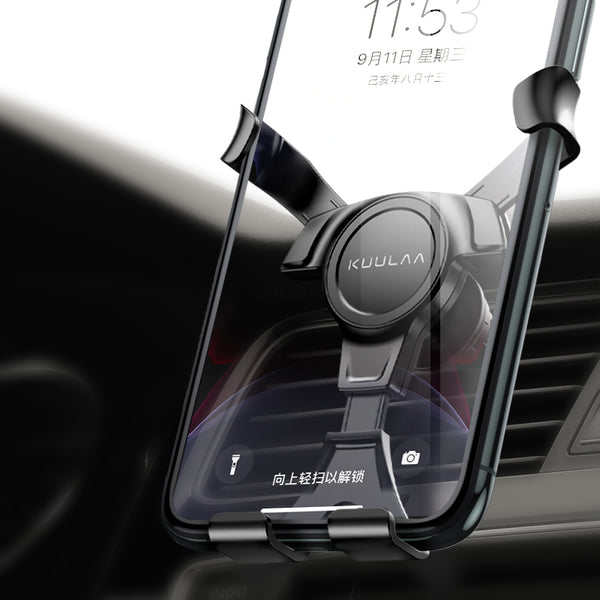 KUULAA Gravity Linkage Air Vent Car Phone Holder Car Mount for 4.5-6.5 Inch Smart Phone for iPhone for Samsung Xiaomi Redmi Note 8