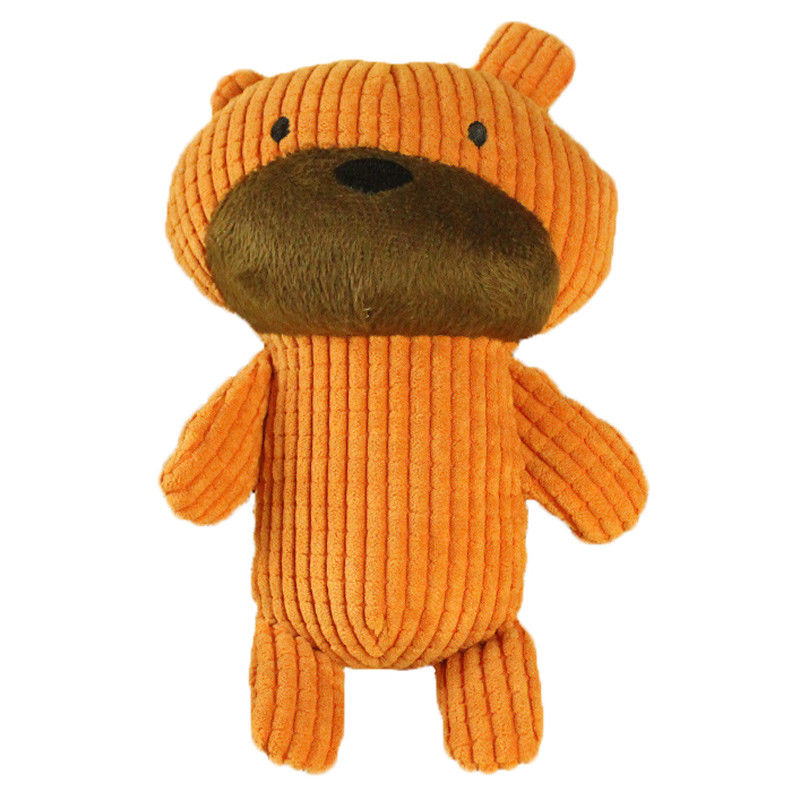 Short Plush Pet Dog Toy Bear Shaped Chew Squeaky Toys for Puppy Animal Playing Stuffed Pet Toys