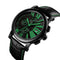 SKMEI 9196 Men Fashion Leather Strap Stopwatch Date Display Roman Numerals Sport Quartz Watch