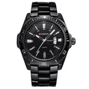CURREN 8110 Silver Black Date Sport Stainless Steel Strap Men Wrist Watch