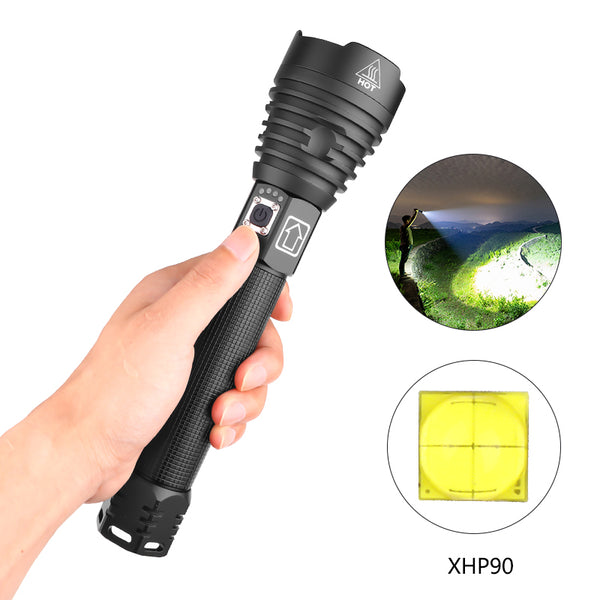 XANES 1909 XHP90 2500Lumens 3Modes USB Rechargeable Zoomable LED Flashlight Outdoor 18650/26650 Flashlight LED Torch