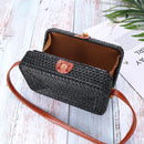 2L Straw Bag Rattan Woven Crossbody Beach Bag Handbag Outdoor Travel