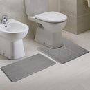 2pcs Super Absorbent Memory Foam Coral Velvet Toilet Mat Set Bathroom Rug Floor Feet Cushion