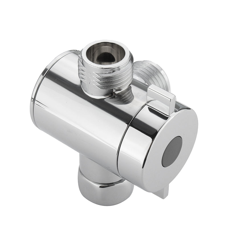 3 Way Shower Diverter Chrome G1/2 Inch T-Adapter Shower Components Adjustable Valve Adapter