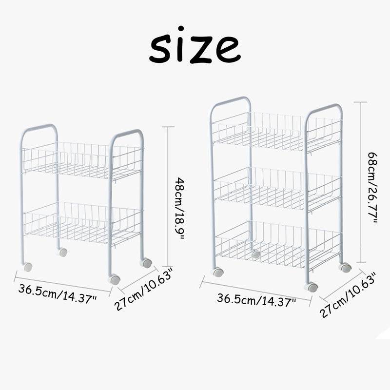 Bookshelf 3-shelf bookcase 27"H 15"W with Wheel