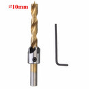 3-10mm HSS 5 Flute Countersink Drill Bit Set Carpentry Reamer Wood Working Chamfer Drill Bit