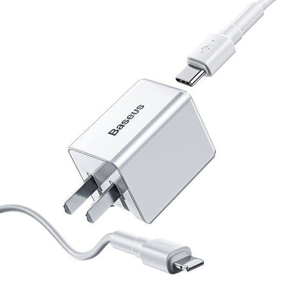 Baseus 18W PD Qucik USB Charger + PD 18W C-Ldata Cable for MacBook Pro/Air iPhone/iPad Pro