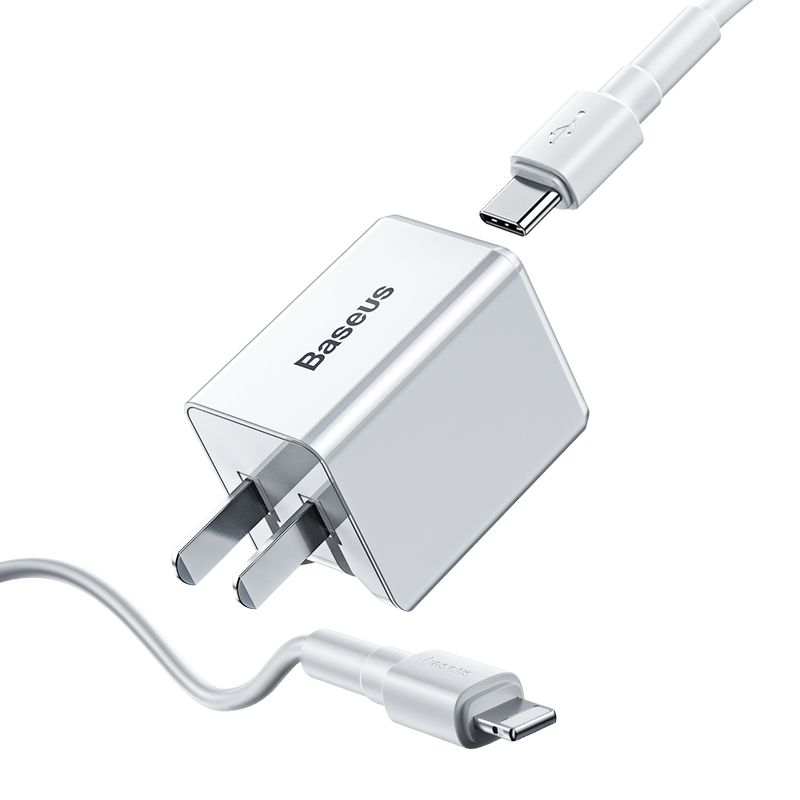 Baseus 18W PD Qucik USB Charger + PD 18W C-Ldata Cable for MacBook Pro/Air iPhone/iPad Pro