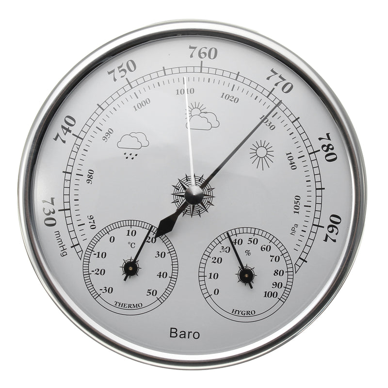 130mm 970~1040hPa Wall Hanging Weather Station Thermometer Barometer Hygrometer
