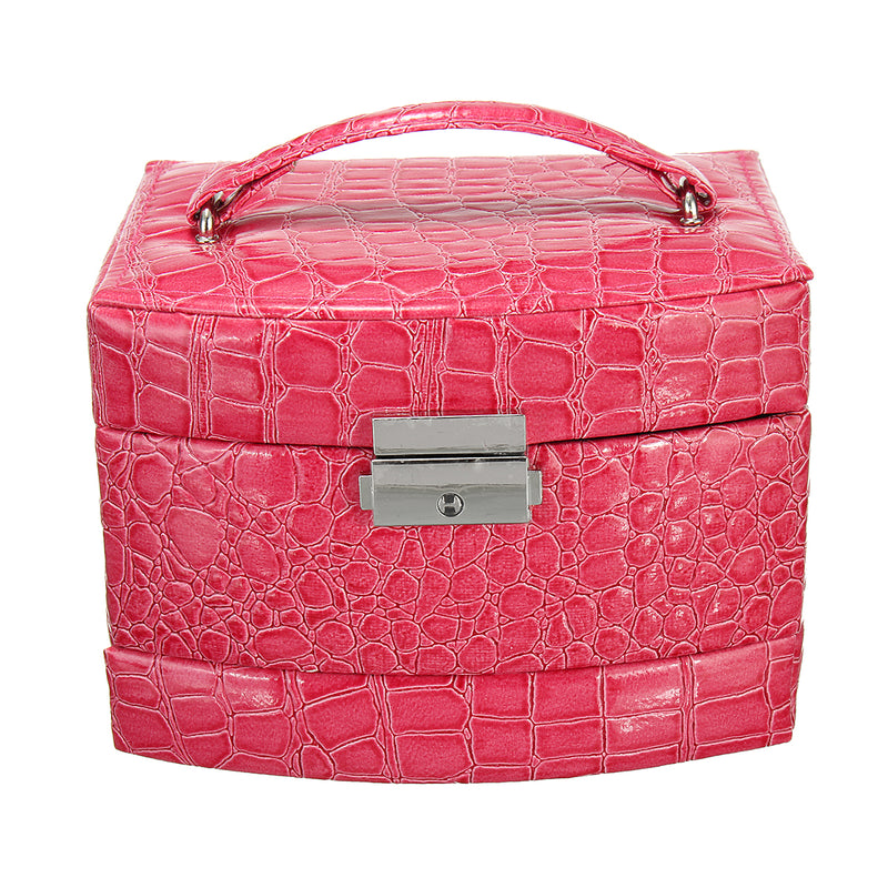 Leather Jewelry Box Storage Organizer Necklace Bracelet Ring Earring Case