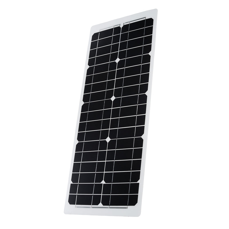 30W 12V Solar Power Panel Monocrystalline Silicon Semi-flexible Home Electricity