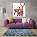 Miico Hand Painted Oil Paintings Simple Style Deer Family A Wall Art For Home Decoration Painting