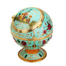 Home Office Portable Indoor Outdoor Windproof Metal Ashtray with Lid Hand Stamped Decorations