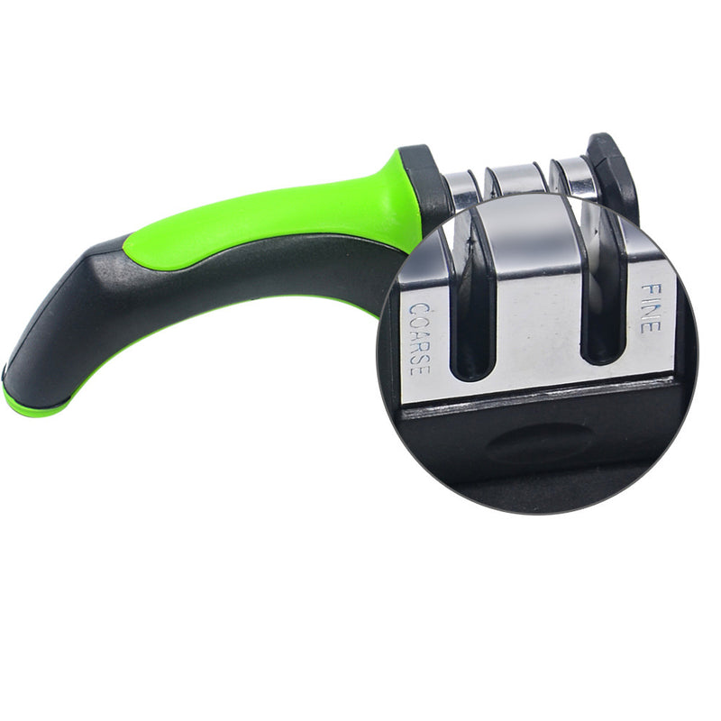 XYJ 2 in 1 Kitchen Sharpen Stone Gray Red Color Stainless Steel Professional Sharpener Cooking Hotel Tools