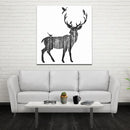 Miico Hand Painted Oil PaintingsSimple Style-CSide Face DeerWall Art For Home Decoration Paintings
