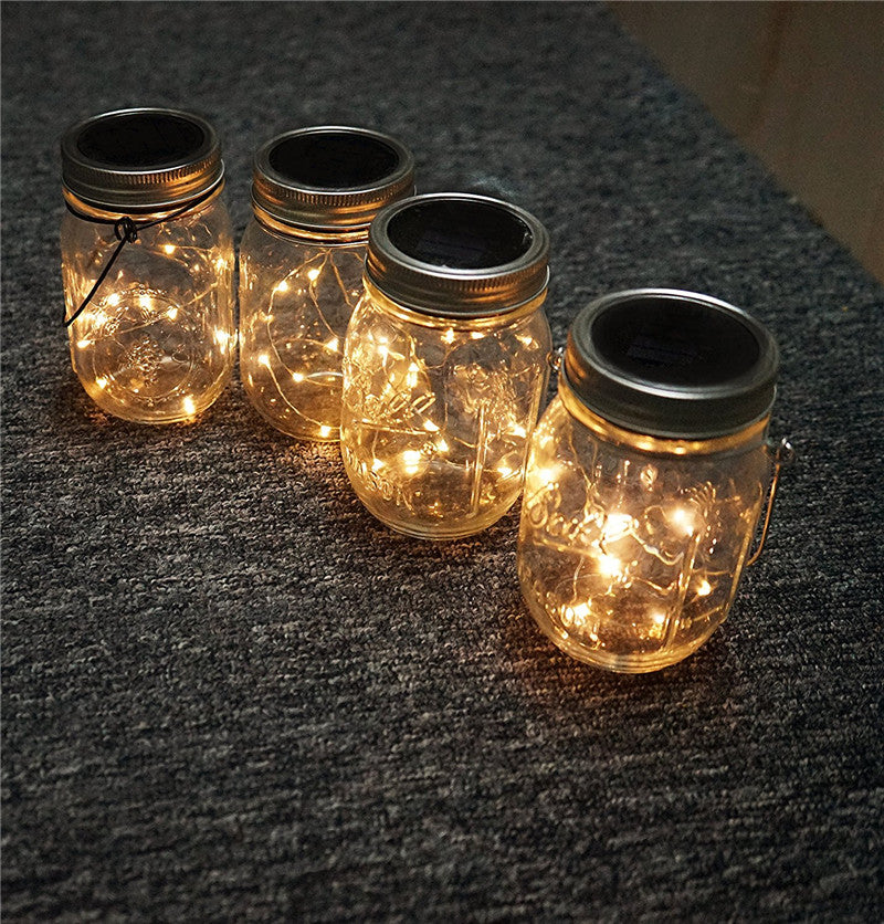 Solar Powered 2M 20LEDs Mason Jar Lid Fairy String Light  Wire Lamp For Garden Decor