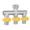 1/2'' Garden Hose Maniford Quick Connector 3 Outlet Three Way Splitter Valve Adapter Hose Connector Splitter for Washing Machine Faucet