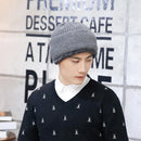Knitted Hat Scarf Cap Neck Warmer Winter Siamese Hood Hats For Men Women Skullies Beanies Fleece