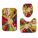 Christmas Santa Claus Non-Slip Toilet Seat Cover Carpet Mats Shower Curtain Set