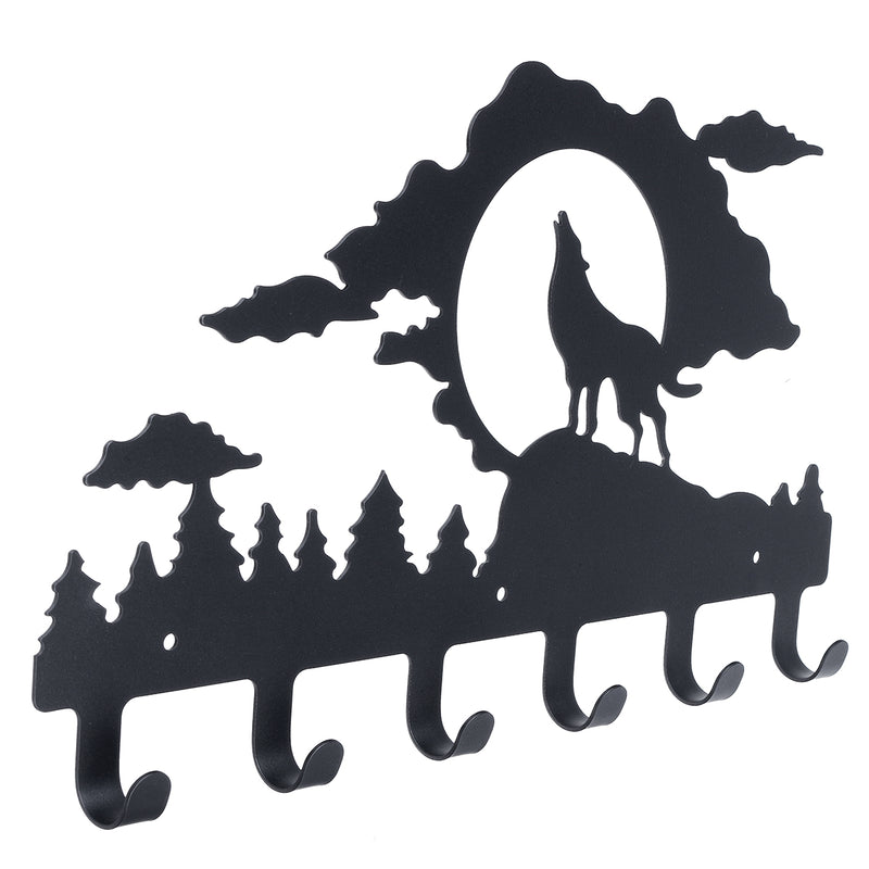 6 Hooks Wall Mounted Door Coat Cloth Hook Hat Rack Robe Decor Hanger Holder