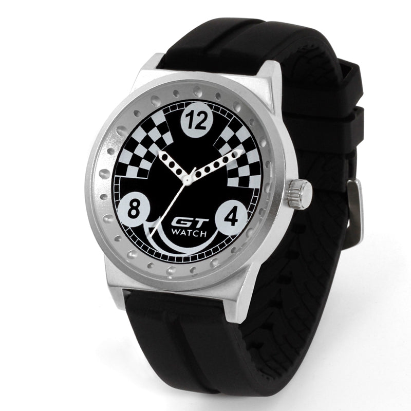 GT 005 Silica Gel Watch Band Car Racing Style Fashion Casual Sport Men Quartz Wrist Watch