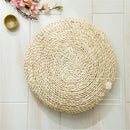 Mrosaa Natural Straw Washable Tatami Cushion Floor Seat Cushions Mat Round Thicken for Meditation Yoga Window Pad Chair Cushion Sitting Home Decor