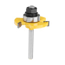 Drillpro 2Pcs 6/8mm Shank 3 Tooth T Mortise Tenon Cutter Woodworking Tongue Groove Router Bit Set