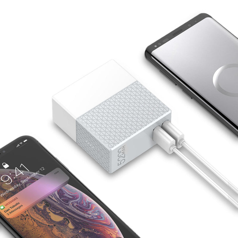 Minleaf PA606 5200mAh 2 in 1 Wall Travel Charger Power Bank Dual DC 5V USB Ports