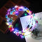 10PCS 3 Modes LED Flower Wreath Headband Garland Colorful Light Wedding Holiday Party