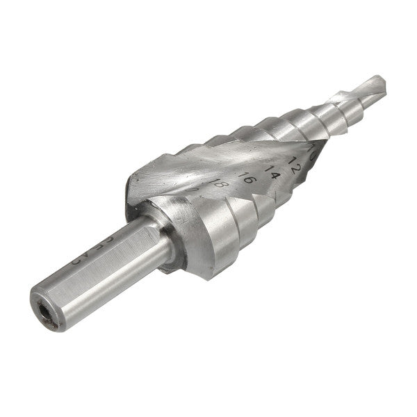 4-12/20/32mm HSS Hex Shank Spiral Groove Step Cone Drill Bit Hole Cutter