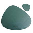 2Pcs/Set Kitchen Placemats Coasters Dining Table Bowl Cup Mats PU Leather Washable