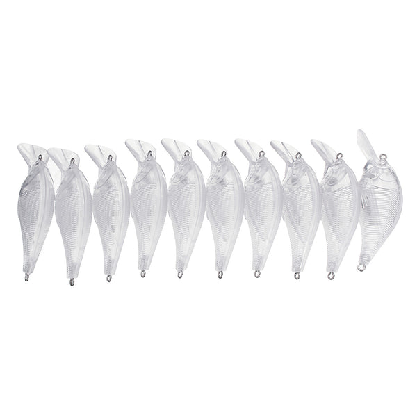 ZANLURE 10Pcs/Set 7.5CM 10.2G Unpainted Crankbait Saltwater Fishing Baits Wobbler Blank Fishing Lure