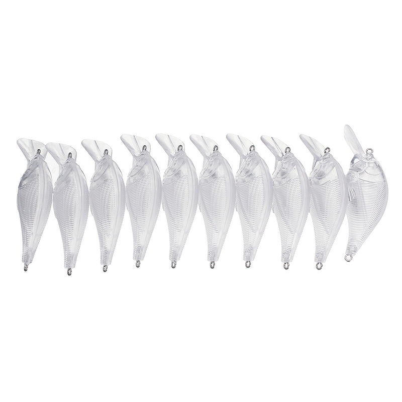 ZANLURE 10Pcs/Set 7.5CM 10.2G Unpainted Crankbait Saltwater Fishing Baits Wobbler Blank Fishing Lure