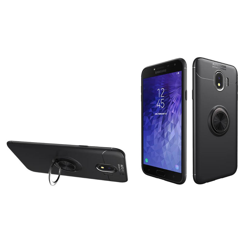 C-KU 360 Rotating Ring Grip Kicktand Protective Case For Samsung Galaxy J4 2018