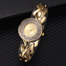 Fashion Leaf Design Hollow Stainless Steel Strap Ladies Dress Women Quartz Watch