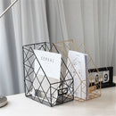 Nordic Ins Simple Wrought Iron Desktop Books Organizer Storage Rack Bookshelf Documents Magazine Storage Box File Holder Office Racks