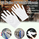 12Pairs Nylon Work Gloves White Etiquette Gloves Dust-Free Gloves Protection