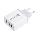 EU 30W QC 3.0 3 USB Ports Charger Power Adapter for Tablet Smartphone