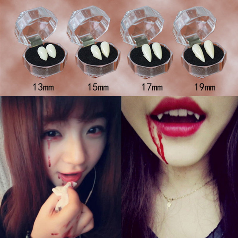 Get Coupons Halloween Cosplay Vampire Fangs Werewolf Teeth Fancy Dress Costume Accessory Tooth