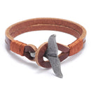 Whale Tail Alloy Leather Hand-knitted Men's Bracelet